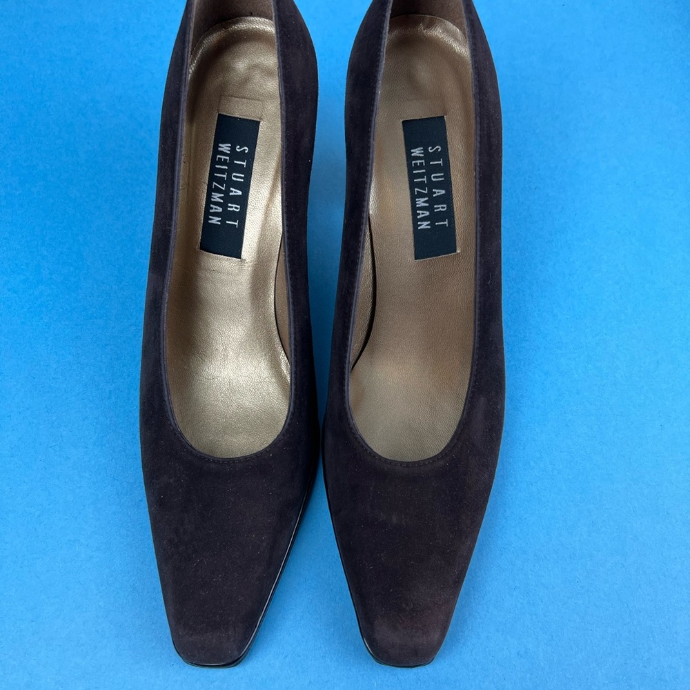 Brown suede heels